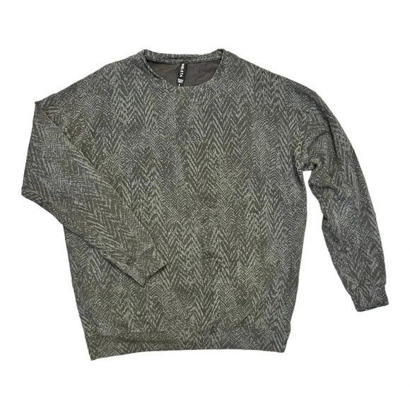 Athleta Studio to Street Pullover Sweatshirt Crewneck Splatter Gray Size S - Picture 2 of 7